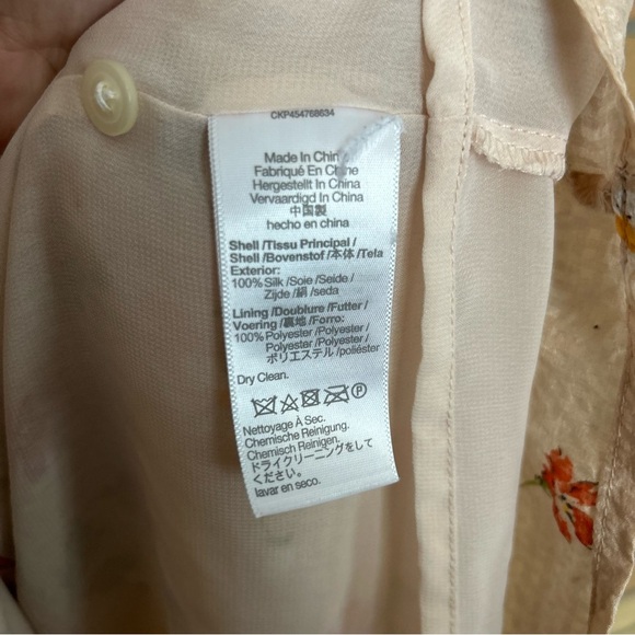 Madewell Silk Pembroke Top in Seaside Floral Blouse Size XXS - Picture 3 of 6